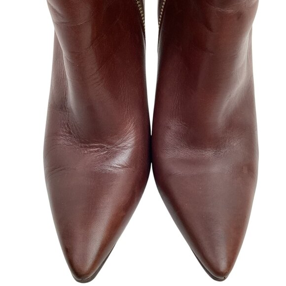 Kors Michael Kors Womens 9.5M Leather Pointed Toe Ankle Boots Brown - Picture 3 of 14